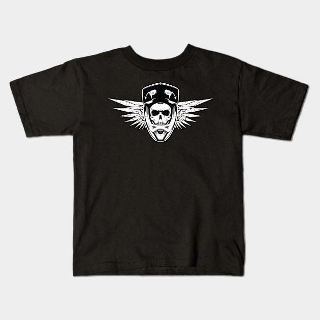 Skull biker with full face helmet. Kids T-Shirt by Hoyda